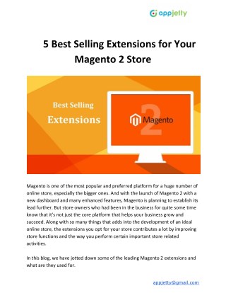 5 Best Selling Extensions for Your Magento 2 Store