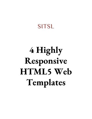 4 Highly Responsive HTML5 Web Templates