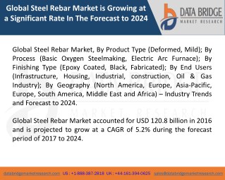 Global Steel Rebar Market â€“ Industry Trends and Forecast to 2024