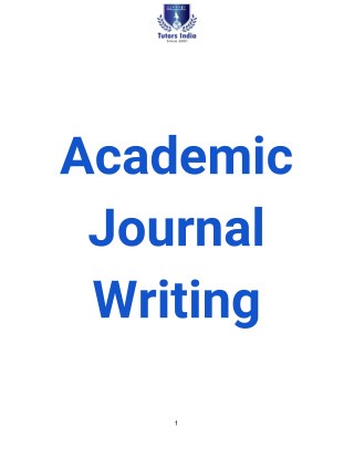 Academic Journal Writing