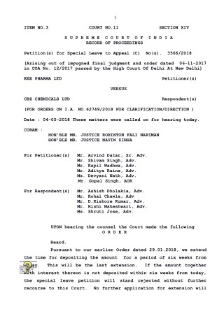 Kee Pharma High Court Order