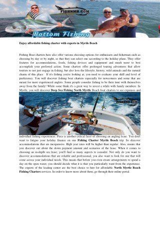 Deep Sea Fishing North Myrtle