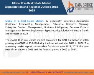 Global IT in Real Estate Market â€“ Industry Trends and Forecast to 2024