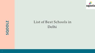 list of best schools in delhiÂ 