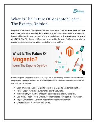 What Is The Future Of Magento? Learn The Experts Opinion.