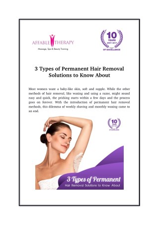 3 Types of Permanent Hair Removal Solutions to Know About