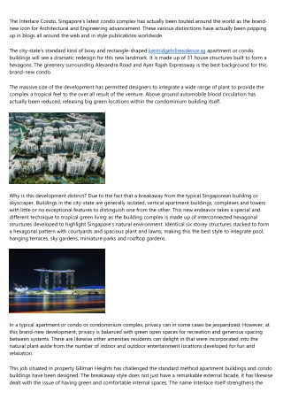 The Interlace Apartment - Living Green in Singapore