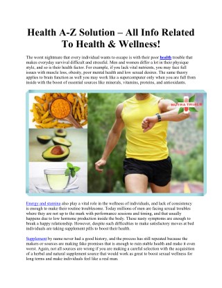 Health A-Z Solution â€“ All Info Related To Health & Wellness!