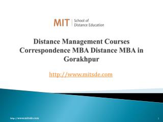 Distance Management Courses | Correspondence MBA | Distance MBA in Gorakhpur