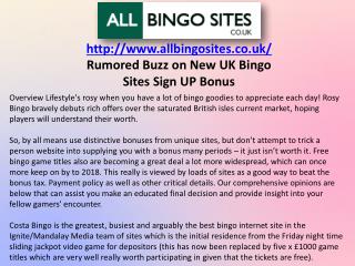 Rumored Buzz on New UK Bingo Sites Sign UP Bonus
