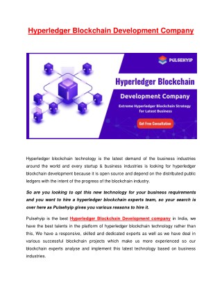 Hyperledger Blockchain Development Company