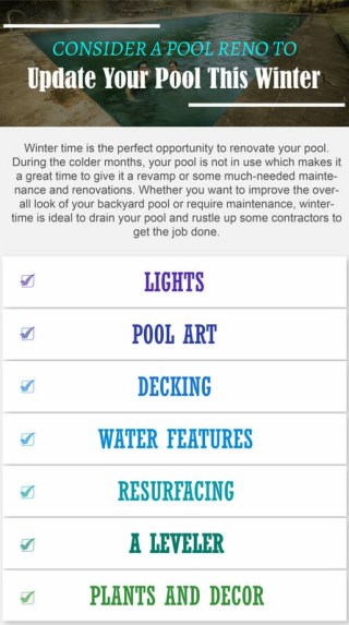 Consider a Pool Reno to Update Your Pool This Winter