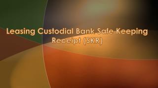 Custodial Bank Safe Keeping Receipt (SKR)