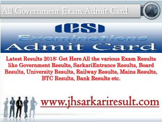 All Government Exam Admit Card