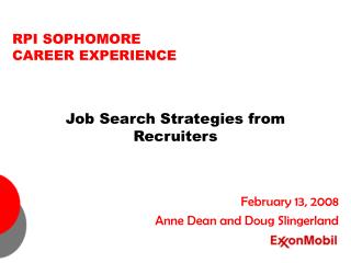 Job Search Strategies from Recruiters