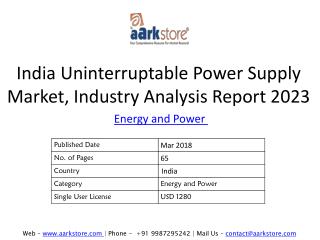 India Uninterruptable Power Supply Market, Industry Analysis Report 2023