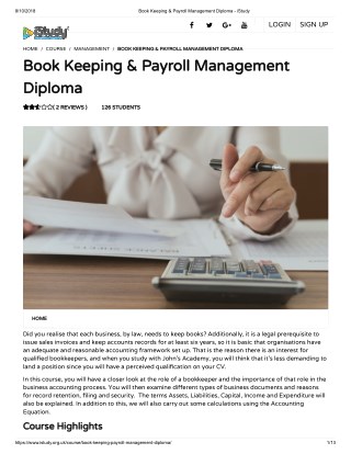 Book Keeping & Payroll Management Diploma - istudy