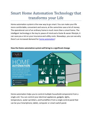 Smart home automation system