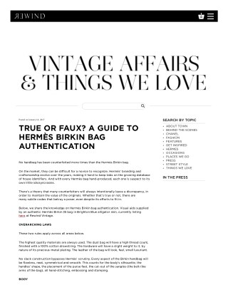 TRUE OR FAUX A GUIDE TO HERMES BIRKIN