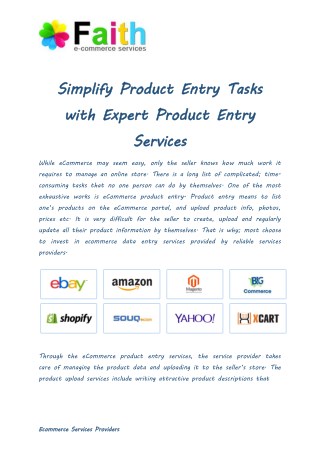Simplify Product Entry Tasks with Expert Product Entry Services