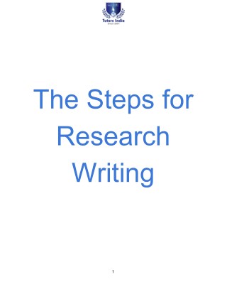 The Steps for Research Writing