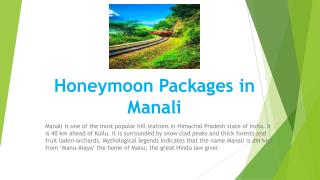 Manali Honeymoon Packages | Himachal Travel Time