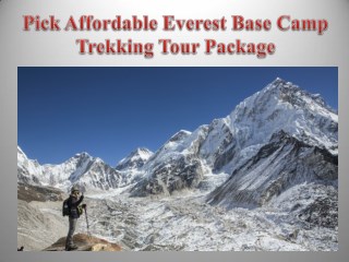 Pick Affordable Everest Base Camp Trekking Tour Package