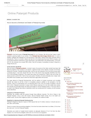 How to become a Distributor and Dealer of Patanjali Ayurveda