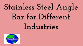 Stainless Steel Angle Bar for Different Industries