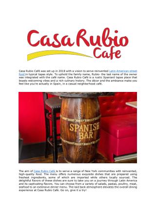 Casa Rubio Cafe - A Spanish Restaurant and Bar in NYC