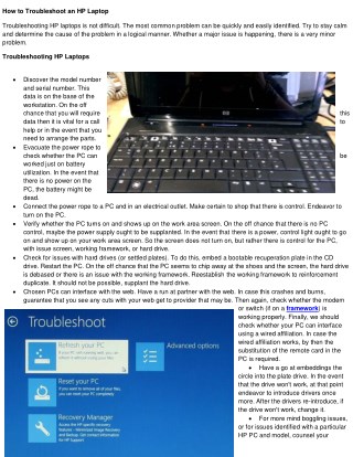 Ways to troubleshoot hp laptop