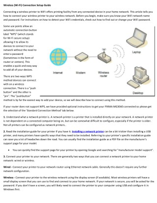 Step by step guide for wireless printer setup