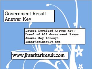 Government Result Answer Key