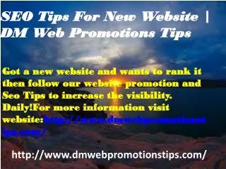 Seo Tips for New Website