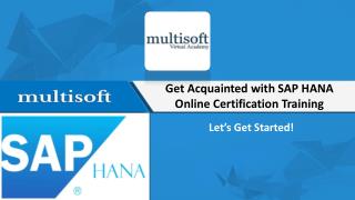 SAPÂ® HANA Online Certification Training