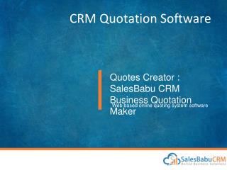 Online Business Quotation Maker: SalesBabu Quotation Software