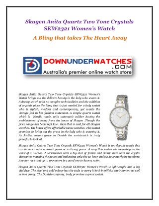 Skagen Anita Quartz Two Tone Crystals SKW2321 Womens Watch