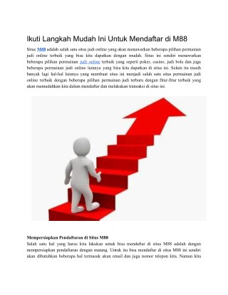 Ikuti Langkah Mudah Ini Untuk Mendaftar di M88