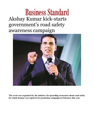Akshay Kumar kick-starts government's road safety awareness campaignÂ 