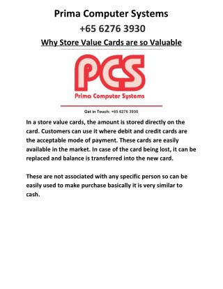 Benefits stored inside a Store Value Cards