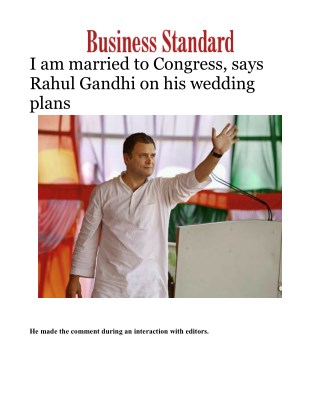 I am married to Congress, says Rahul Gandhi on his wedding plans