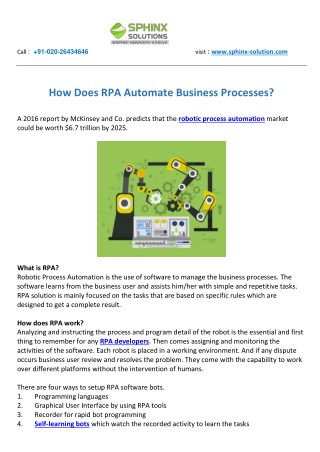 How Does RPA Automate Business Processes