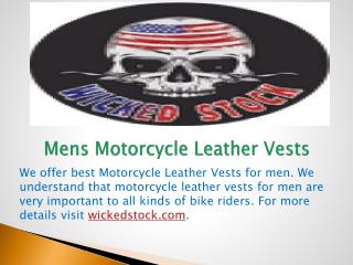 Mens Motorcycle Leather Vests