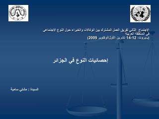 الإجتماع الثاني لفريق العمل المشترك بين الوكالات والخبراء حول النوع الإجتماعي في المنطقة العربية (ب يروت، 12-14 تشرين ا