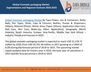 Global Cosmetic packaging Marketâ€“ Industry Trends and Forecast to 2025