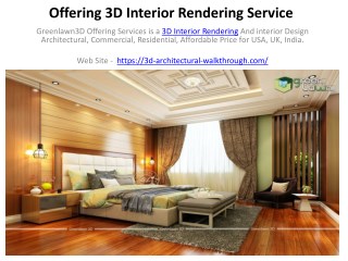 Offering 3D Interior Rendering Service
