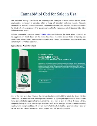 Cannabidiol Cbd for Sale in Usa | Liposomal CBD Oil