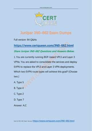 2018 Juniper JN0-662 Questions and Answers