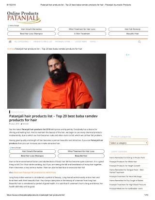Patanjali hair products list â€“ Top 20 best baba ramdev products for hair