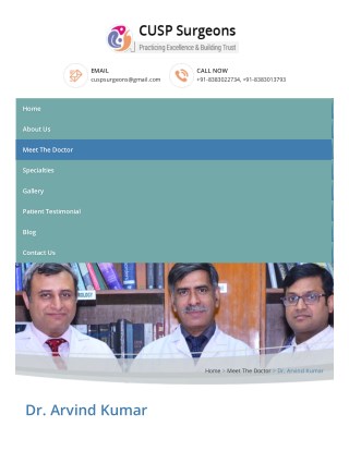 Dr Arvind Kumar - Best Hysterectomy, Laparoscopic and Cancer Surgeon